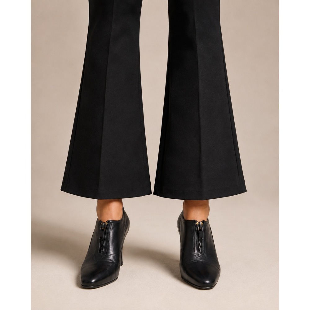 Vintage Martinez Valero Black Leather Front Zip Pumps Heels Spain 80s 90s7.5 B